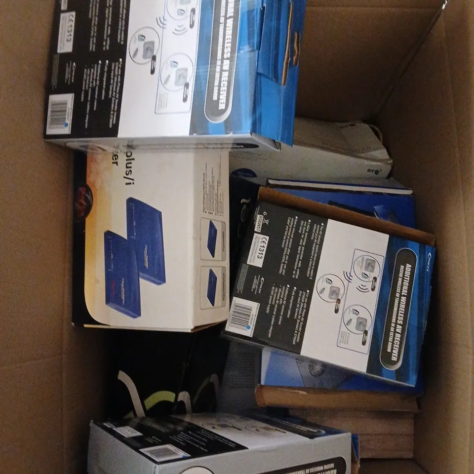 APPROXIMATELY 10 ASSORTED ELECTRICAL PRODUCTS TO INCLUDE NOTEBOOK COOLER FAN, ADSL ROUTER, WIRELESS AV RECEIVER ETC 