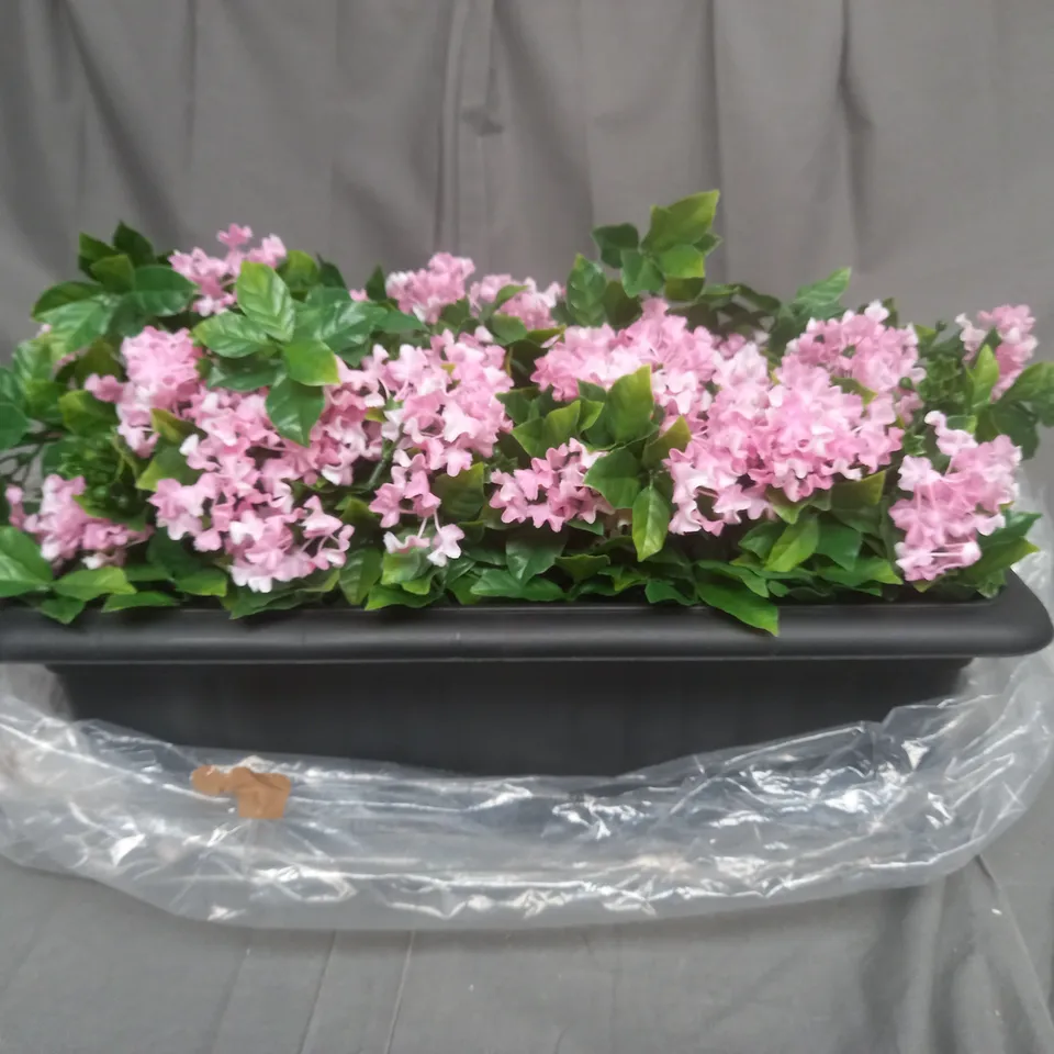 GARDEN REFLECTIONS PRE-LIT FAUX FLORAL CREPE MYRTLE DECOR - SOFT PINK TROUGH