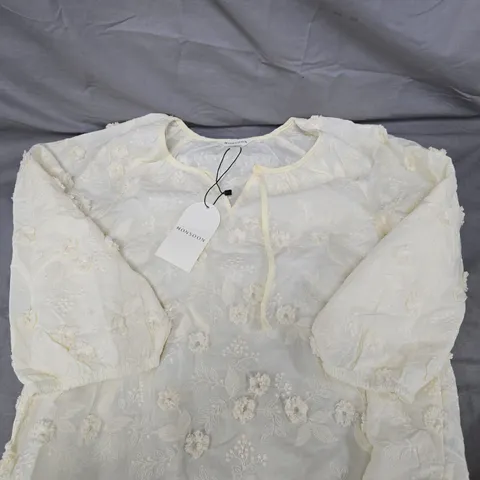 MONSOON IRENE FLORAL EMBROIDERED BLOUSE - M