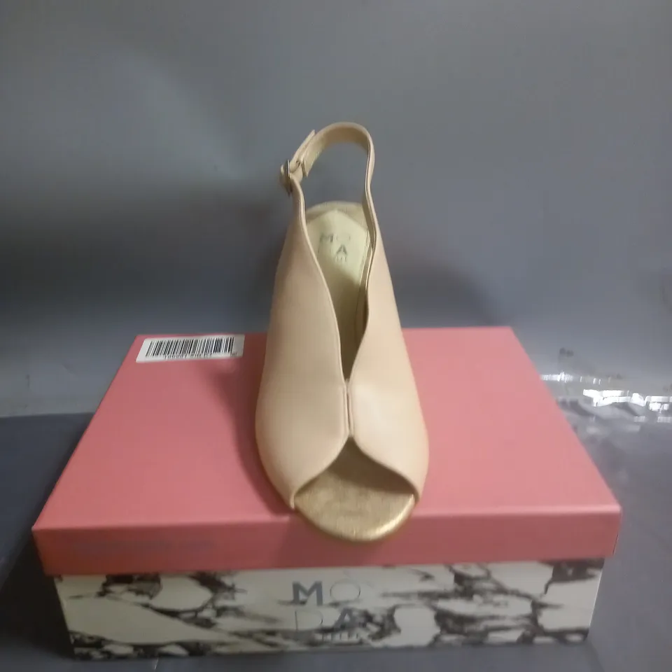 MODA IN PELLE CHRISSI LEATHER PEEP TOE SLINGBACK SANDALS NUDE SIZE EU 40