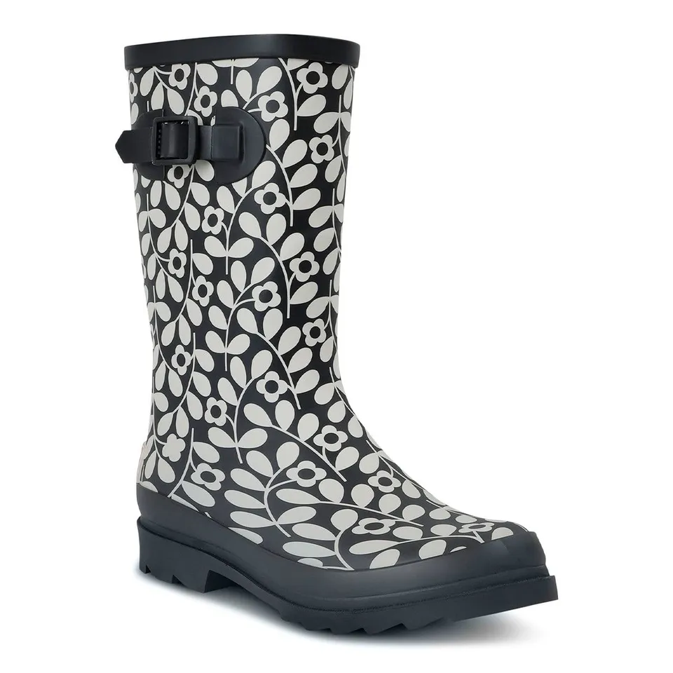 BRAND NEW REGATTA ORLA KIELY QUARTER WELLIES IN JASMINE FLOWER BLACK - UK 7