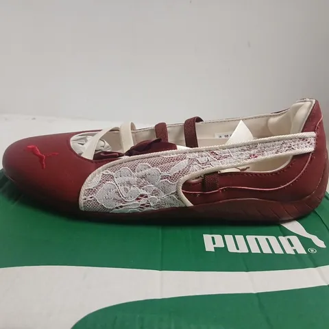PUMA SPEEDCAT BALLET METALLIC WOMEN’S FLATS – RED, UK6 (EU39)