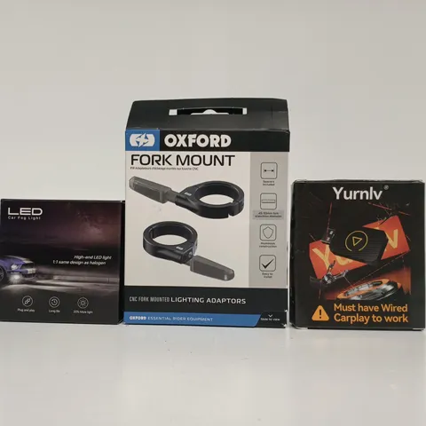 APPROXIMATELY 8 ASSORTED ITEMS TO INCLUDE YURNLV, OXFORD FORK MOUNT, ETC