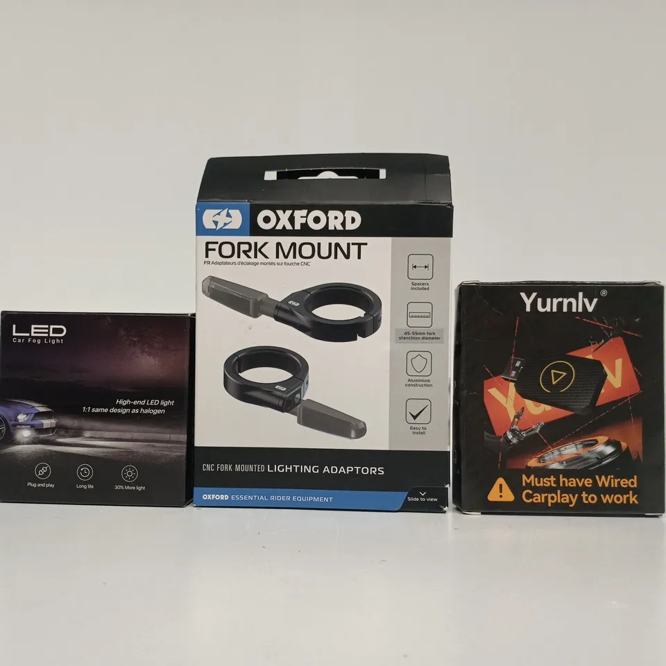 APPROXIMATELY 8 ASSORTED ITEMS TO INCLUDE YURNLV, OXFORD FORK MOUNT, ETC