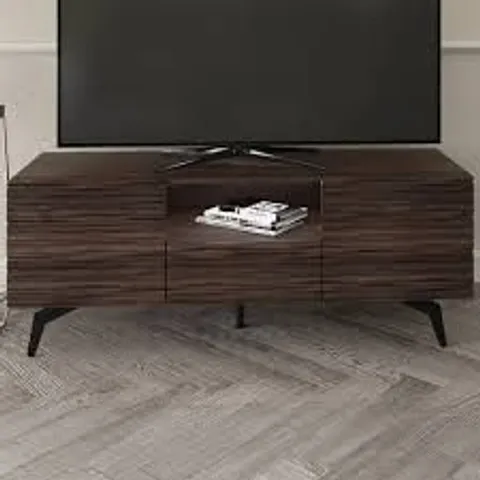 BOXED GFW BANTHAM 2 DOOR SINGLE DRAWER SINGLE SHELF DARK WALNUT TV UNIT