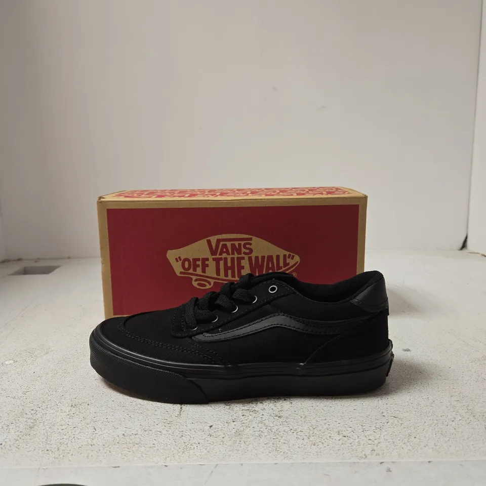 VANS BROOKLYN LS CANVAS BLACK/BLACK – YOUTH UK 2.5 TRAINERS (EU 34)