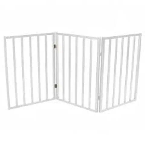 BOXED OYPLA WHITE DOG SAFETY FOLDING WOODEN PET GATE PORTABLE INDOOR BARRIER 