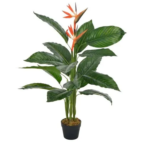 BOXED VIDAXL ARTIFICIAL PLANT STRELITZIA WITH POT RED 100 CM