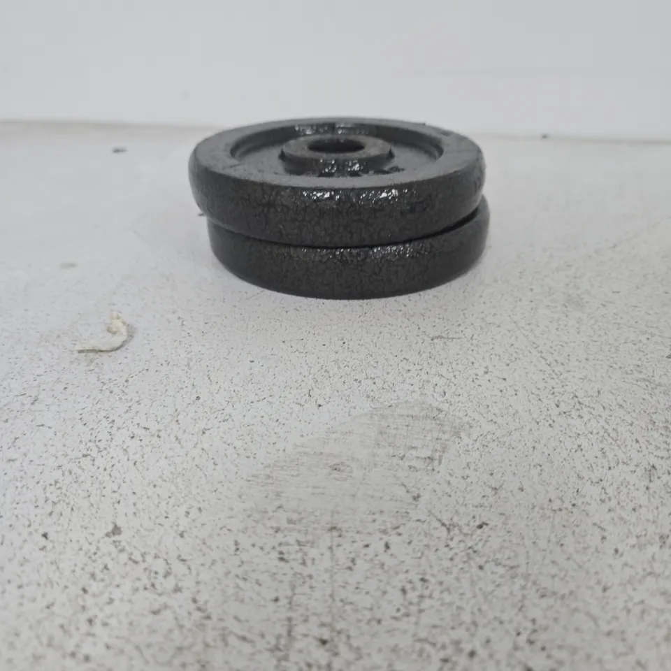 2 X 2.5 KG WEIGHT PLATES – BLACK CAST IRON
