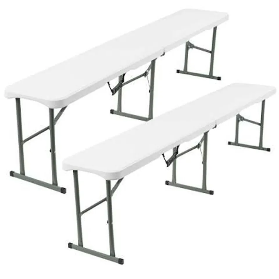 BOXED 6FT FOLDING BENCH SET WHITE