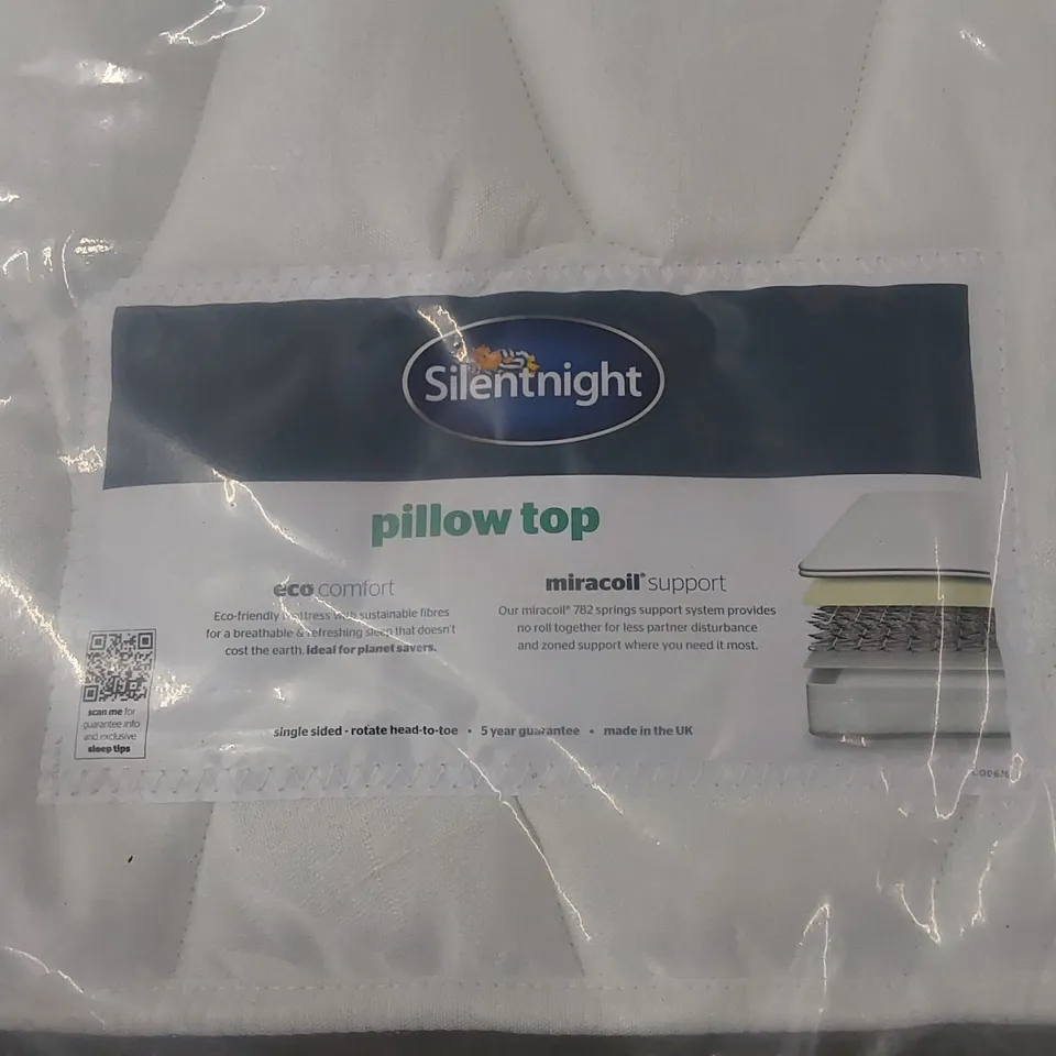 QUALITY BAGGED SILENTNIGHT 120CM SMALL DOUBLE PILLOWTOP MIRACOIL MATTRESS 