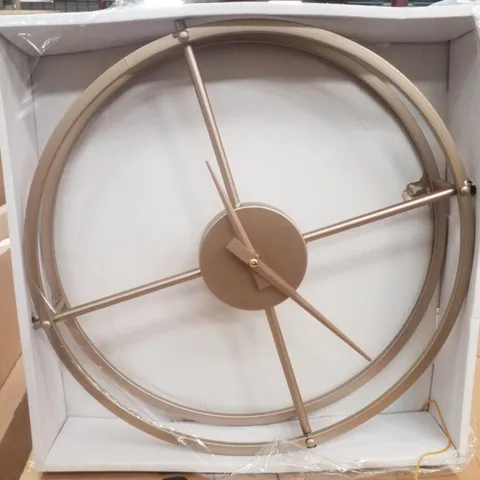 BOXED FIFTY FIVE SOUTH KENT WALL CLOCK - GOLD EFFECT
