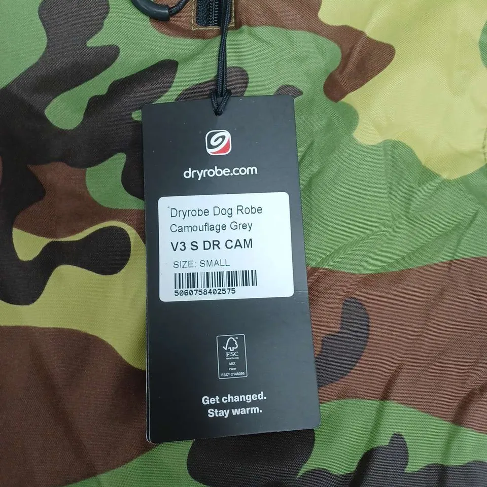 DRYROBE DOG ROBE CAMOFLAGE GREY SIZE SMALL