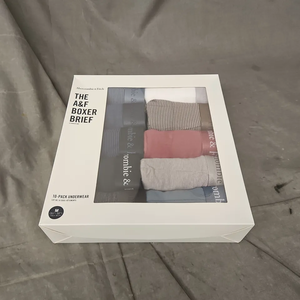 ABERCROMBIE & FITCH THE A&F BOXER BRIEF 10-PACK UNDERWEAR IN MULTI – MEN'S SIZE M