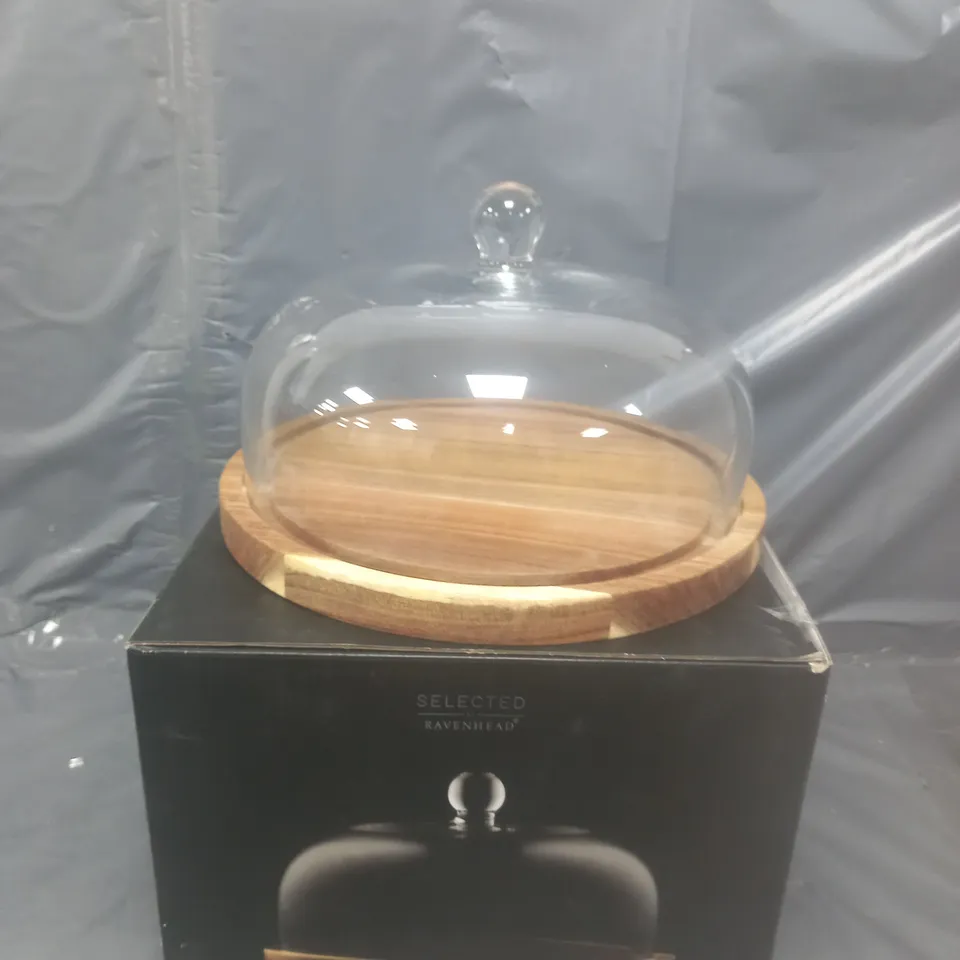 RAVENHEAD SELECTED CHEESE/CAKE DOME WOODEN BOARD