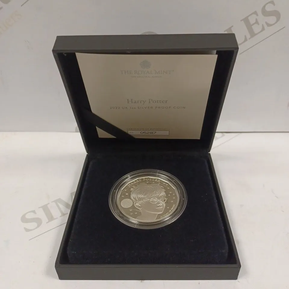 THE ROYAL MINT HARRY POTTER 2022 UK 1OZ SILVER PROOF COIN 