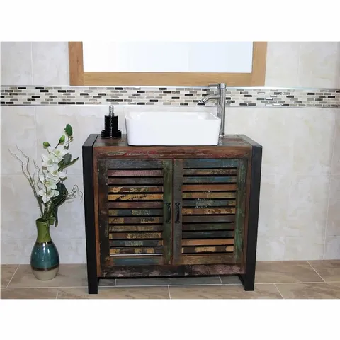 BOXED HATCHER SOLID OAK 90mm FREE-STANDING VANITY UNIT (3 BOXES)