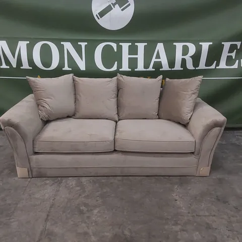 QUALITY DESIGNER 3 SEATER VELVET UPHOLSTERED SOFA 