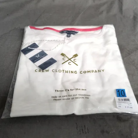 CREW CLOTHING COMPANY ULTIMATE HEAVYWEIGHT COTTON T-SHIRT – WHITE, UK SIZE 10