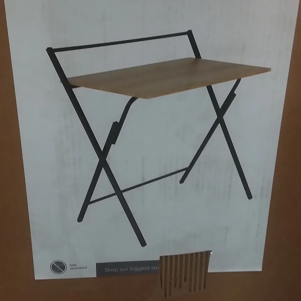 BOXED EVELYN FOLDING DESK OAK EFFECT - H85 X W83 X D54