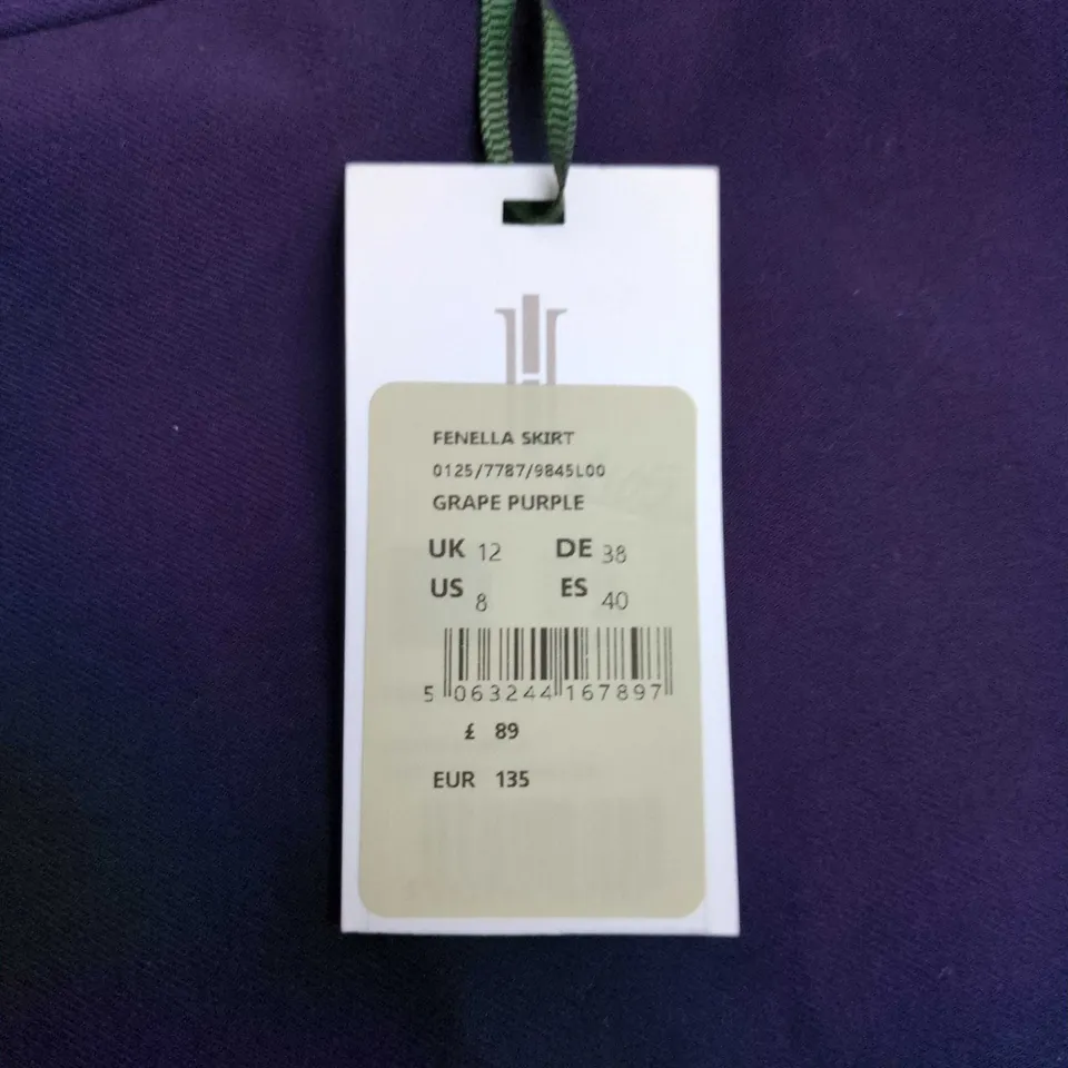 HOBBS FENELLA SKIRT – PURPLE (GRAPE PURPLE), UK 12