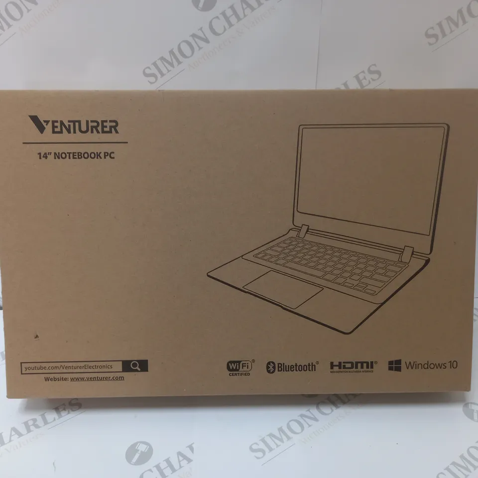 BRAND NEW BOXED VENTURER EUROPA 14 PLUS 14" FULL HD LAPTOP INTEL 2.6GHZ 64GB SSD 4GB RAM - BLACK
