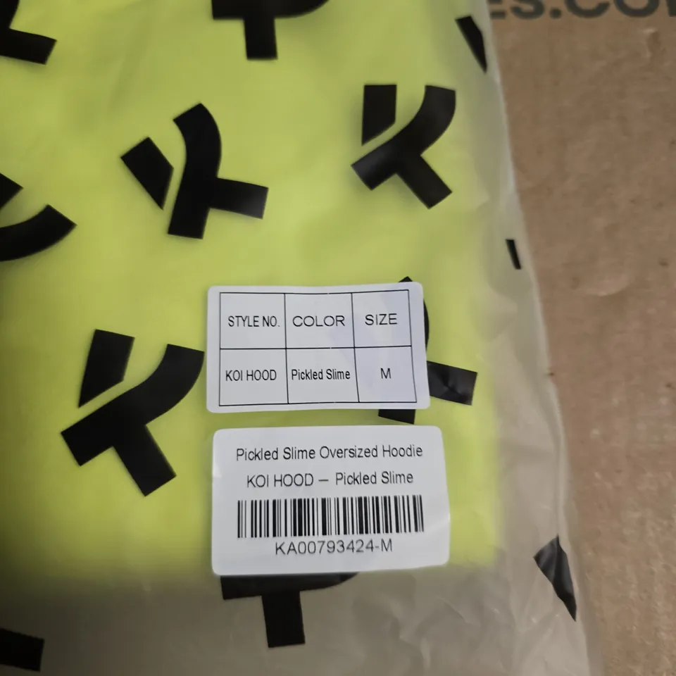 BOX OF APPROXIMATELY 10 KOI PICKLED SLIME OVERSIZED HOODIE - SIZE M