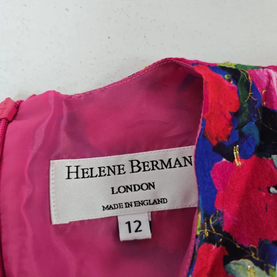 HELENE BERMAN FLORAL DRESS – LONDON, MADE IN ENGLAND, UK SIZE 12