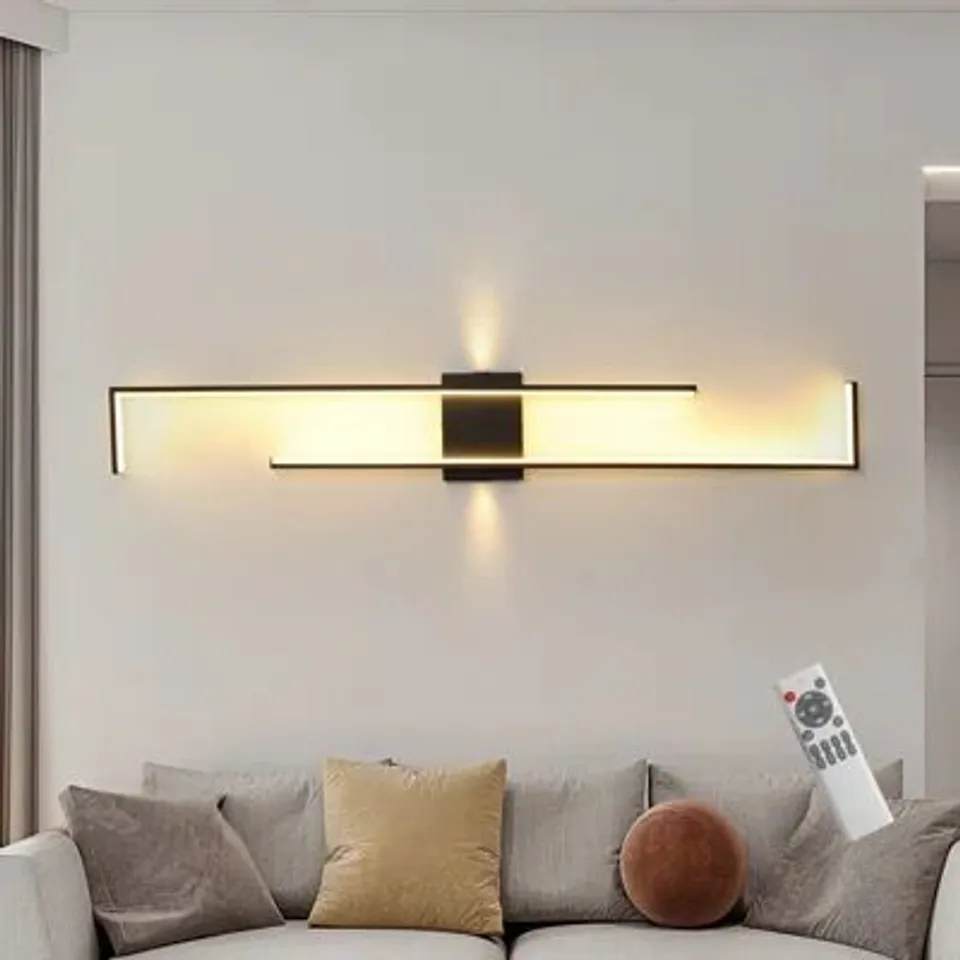 BOXED KETILELF 1-LIGHT 60CM BLACK FLUSH MOUNTED SCONCE