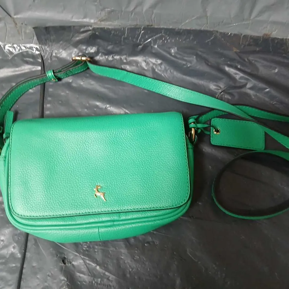 ASHWOOD LEATHER FLAPOVER CAMERA BAG - EMERALD  