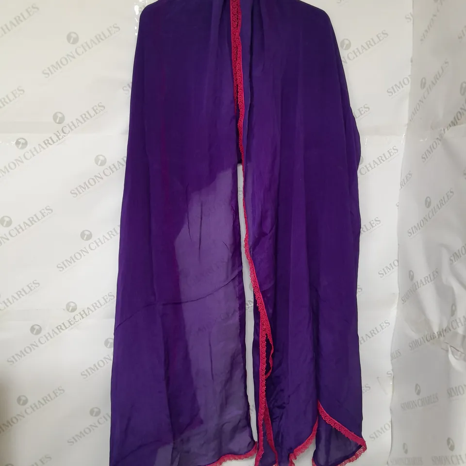 UNBRANDED 3-PIECE EMBROIDERED SET TOP, TROUSERS AND SHAWL IN PURPLE ONE SIZE