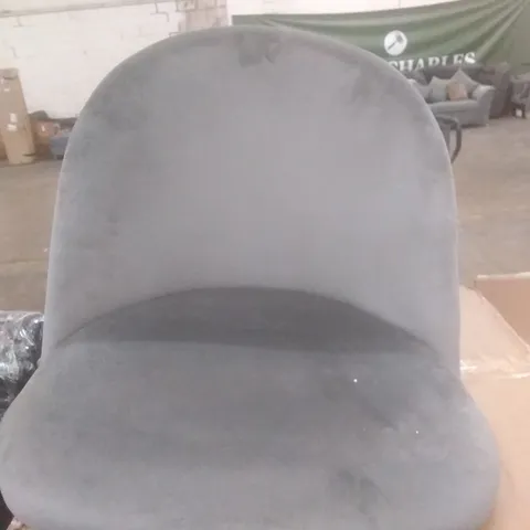 BOXED PAIR OF GREY VELVET DINJNG CHAIRS