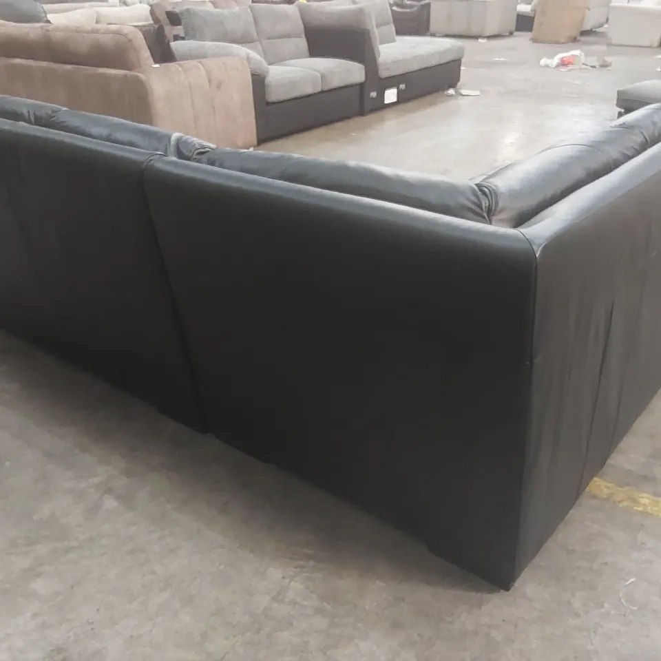 QUALITY DESIGNER MARLOW ITALIAN LEATHER LEFT HAND CORNER CHAISE