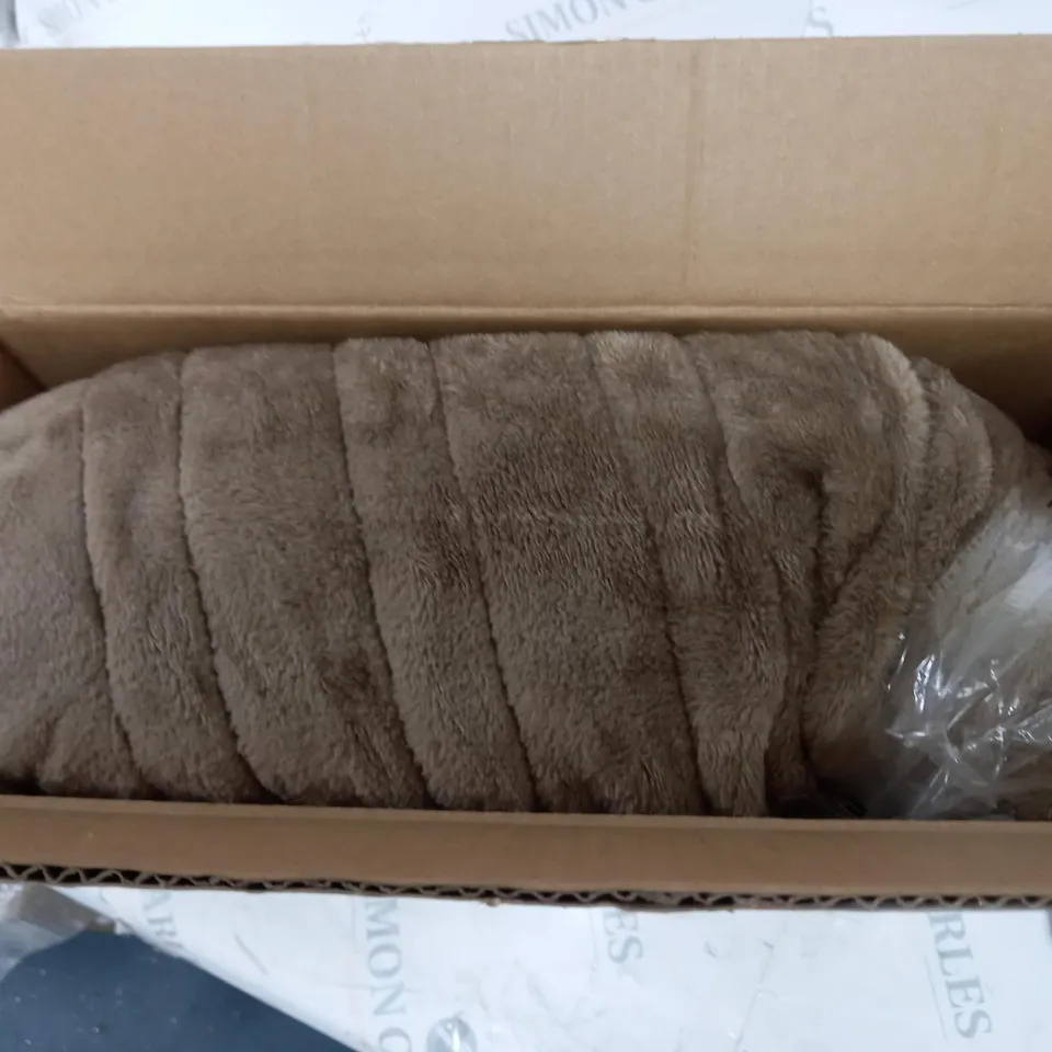 COZEE HOME VELVETSOFT HEATED BLANKET IN DARK TAUPE