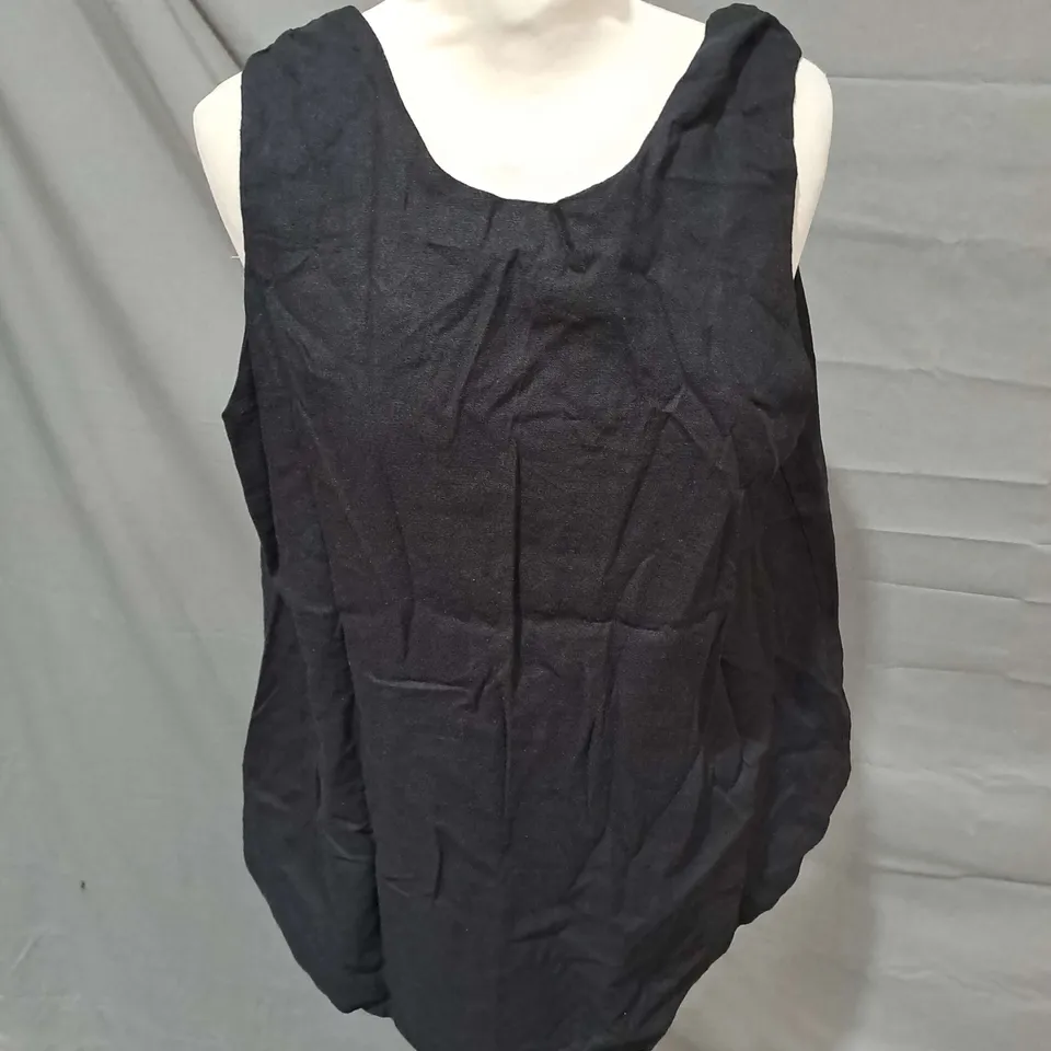 NOBODY'S CHILD LIZANNE TOP IN LINEN BLACK SIZE 12