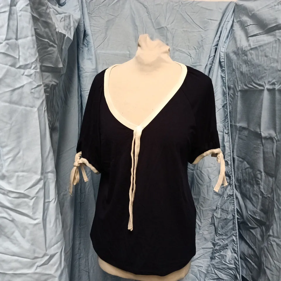 MONSOON NAVY TIE-FRONT TOP – WOMEN'S UK SIZE S