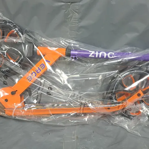 BOXED ZINZ BIG WHEELED FOLDING VERGE SCOOTER (ORANGE & PURPLE)