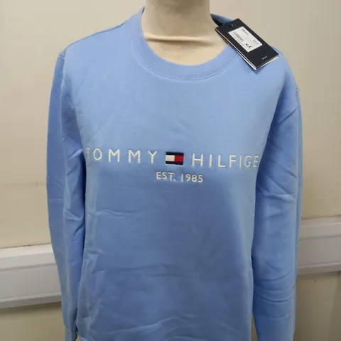 TOMMY HILFIGER LOGO CREW NECK JUMPER SIZE L
