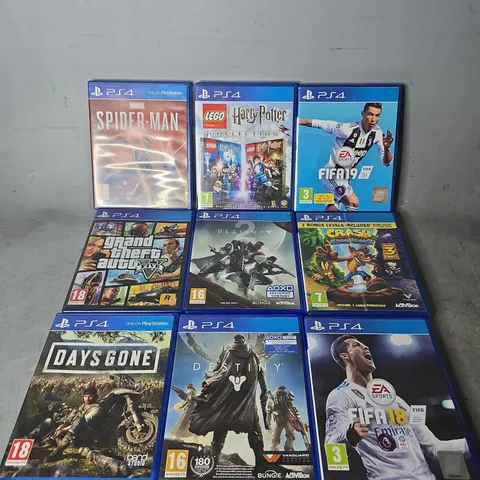TOTE OF APPROXIMATELY 15 ASSORTED VIDEO GAMES TO INCLUDE - PS4 FIFA 19 , PS4 DESTINY 2 , PS4 GTA 5 ETC