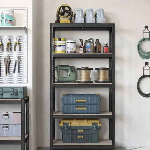 BOXED SONGMICS 5 TIER STORAGE SHELF - GREY/BLACK