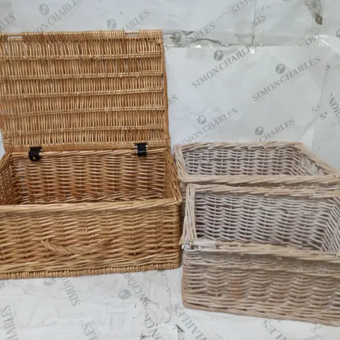 3 PIECE WICKER STORAGE SET