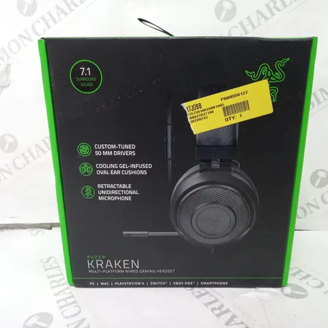 BOXED RAZER KRAKEN WIRED GAMING HEADSET - BLACK