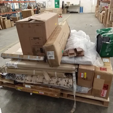 PALLET OF ASSORTED INCOMPLETE DESIGNER FURNITURE AND FURNITURE PARTS