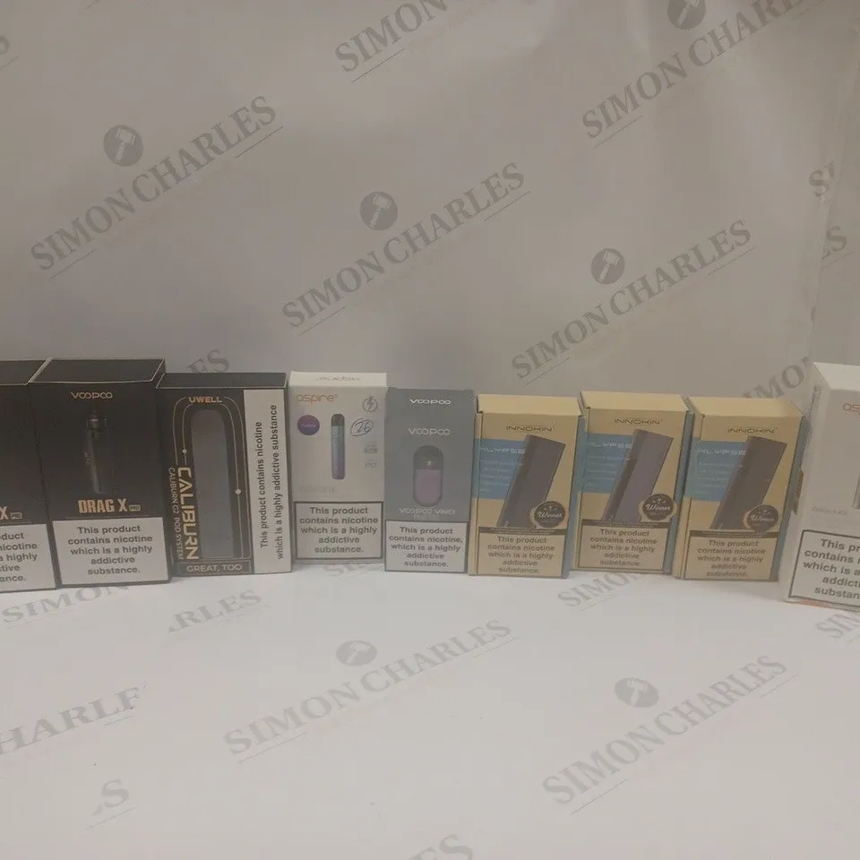 LOT OF APPROXIMATELY 20 E-CIGARETTES TO INCLUDE INNOKIN KLYPSE, GEEKVAPE L200, AND VAPORESSO GEN PT80 S ETC.
