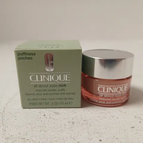 BOXED CLINIQUE ALL ABOUT EYES RICH EYE CREAM – 15 ML