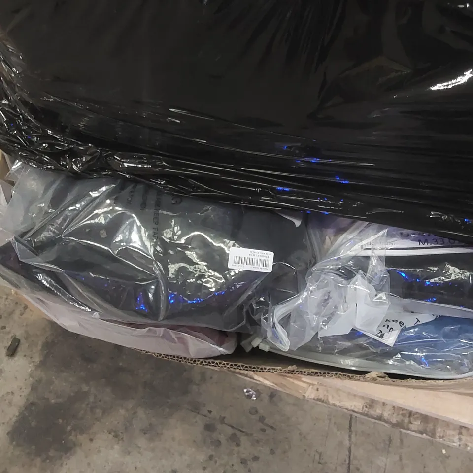 PALLET CONTAINING A LARGE QUANTITY OF ASSORTED ITEMS INCLUDING: JUMPERS, SELFIE STICK, WIRELESS CAMERA, WIRELESS KEYBOARD, MAT ECT