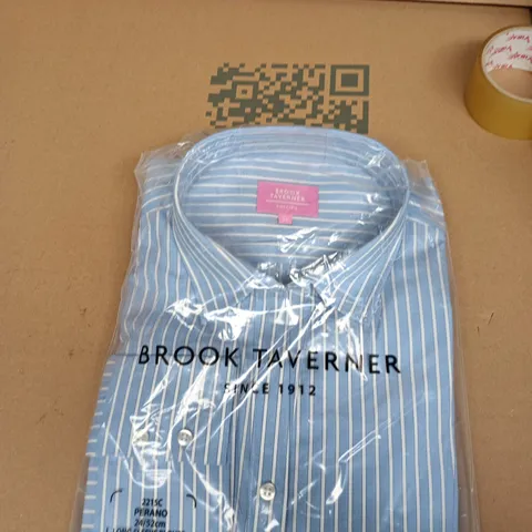Brook Taverner Striped Long-Sleeve Shirt, UK 22/24
