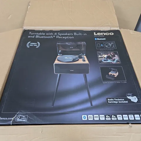 LENCO LS-570K TURNTABLE WITH BUILT-IN SPEAKERS, BLUETOOTH – BOXED