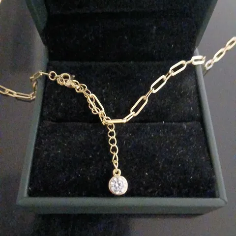 DIAMONIQUE 0.5CT TW PAPERCLIP 45CM NECKLACE STERLING SILVER GOLD TONE