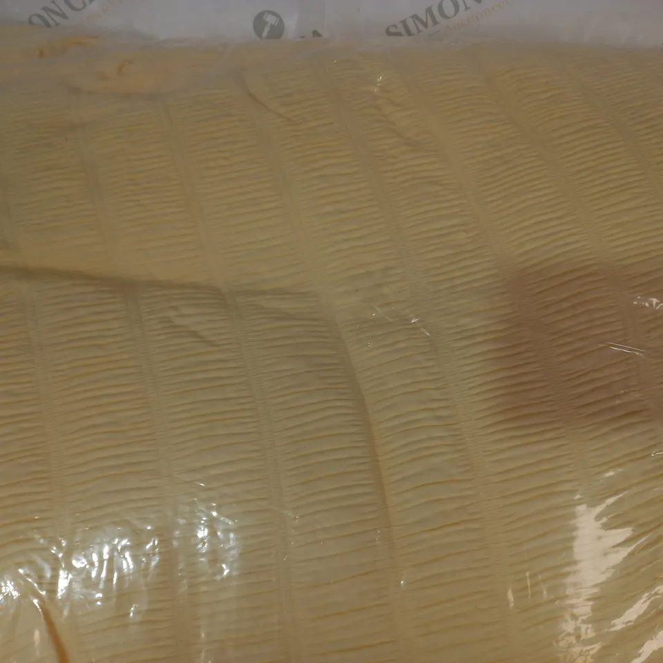 COZEE HOME TEXTURED STRIPE AND SUPERSOFT BEDSPREAD - LEMON COLOUR